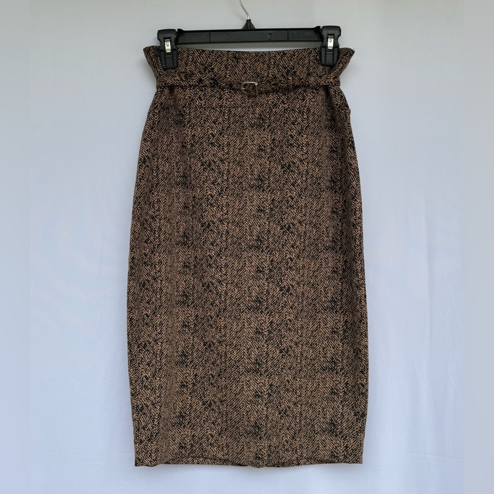 Express Office Siren Patterned Pencil Skirt